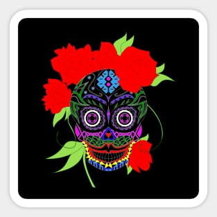 floral catrina dancing with dark and death Sticker